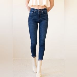 We The Free Raw Hem Denim High Rise Skinny Jeans